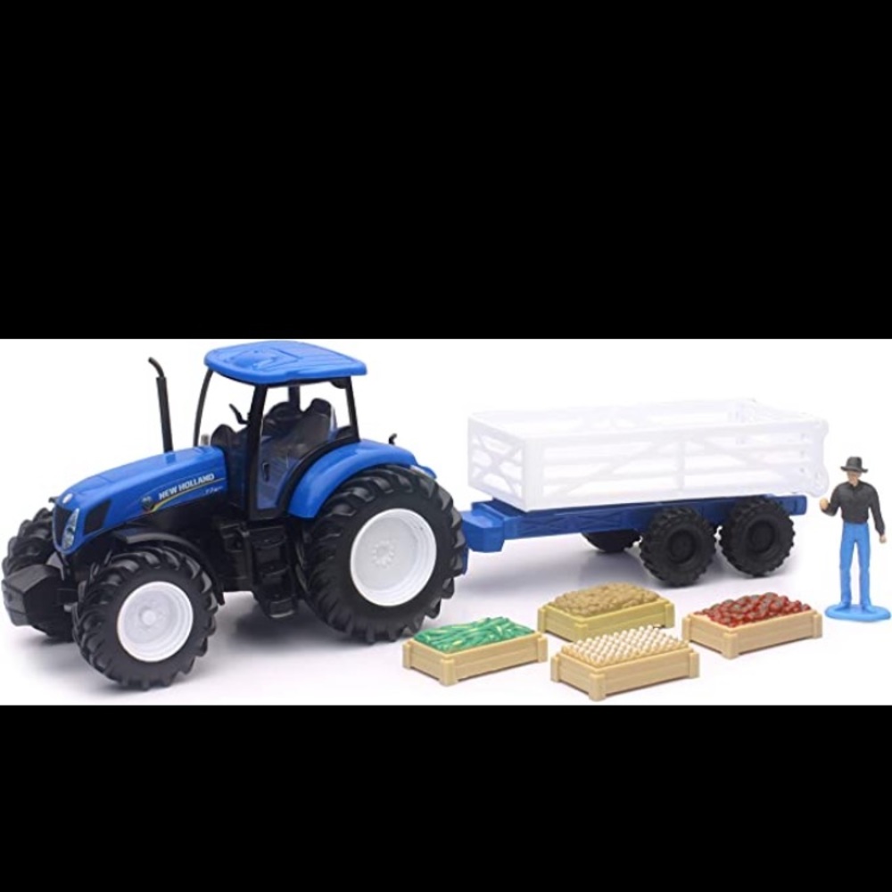Blue Farm Tractor Playset